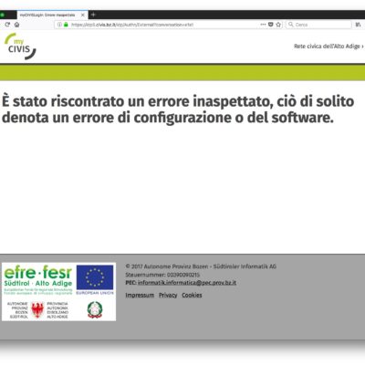 MyCivis rete civica di Bolzano attenzione alla (poca) sicurezza!