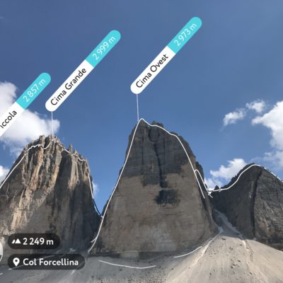 App per scoprire i nomi delle montagne Peakfinder AR vs Peakvisor