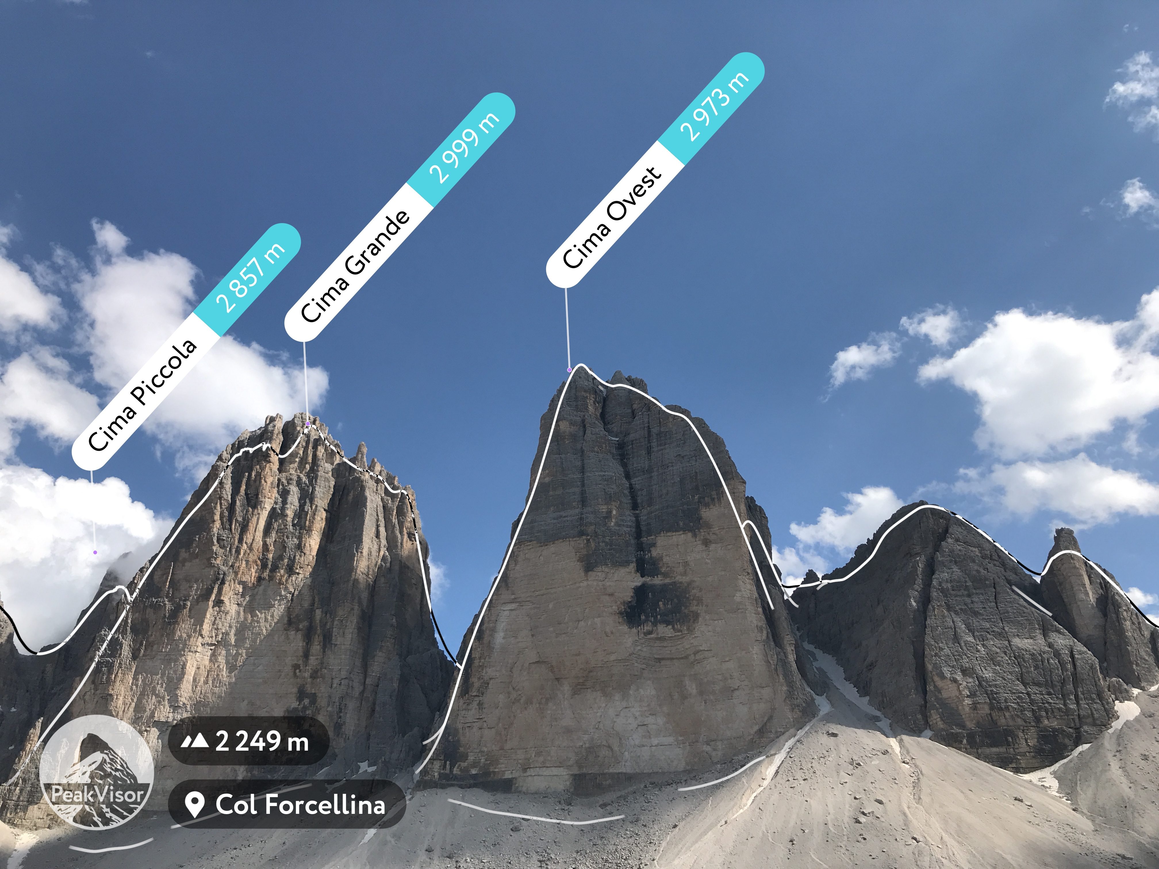 App per scoprire i nomi delle montagne Peakfinder AR vs Peakvisor
